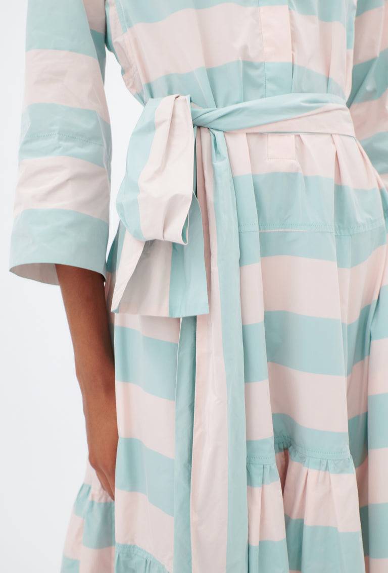 Odeeh Taffeta Block Stripe Kleid, Sorbet Fabrikverkauf