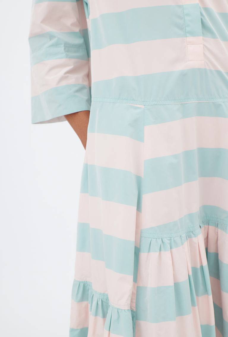 Odeeh Taffeta Block Stripe Kleid, Sorbet Fabrikverkauf