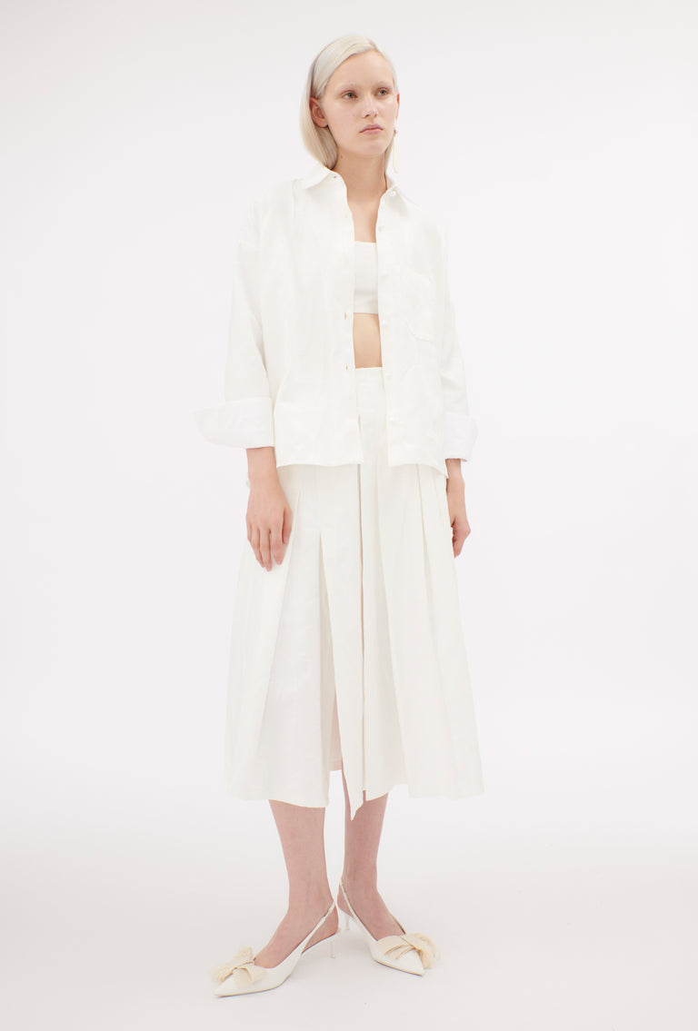 Odeeh Crinkled Duchesse Stonewashed Top, Milk Online