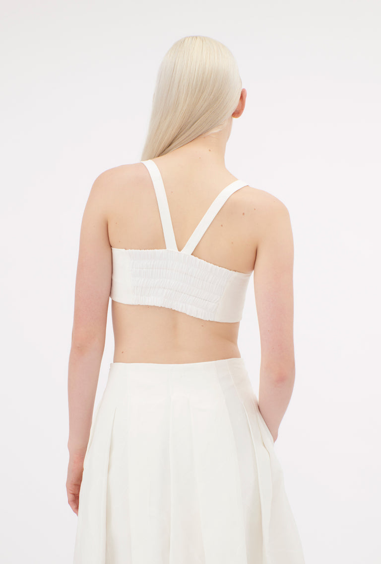 Odeeh Crinkled Duchesse Stonewashed Top, Milk Online