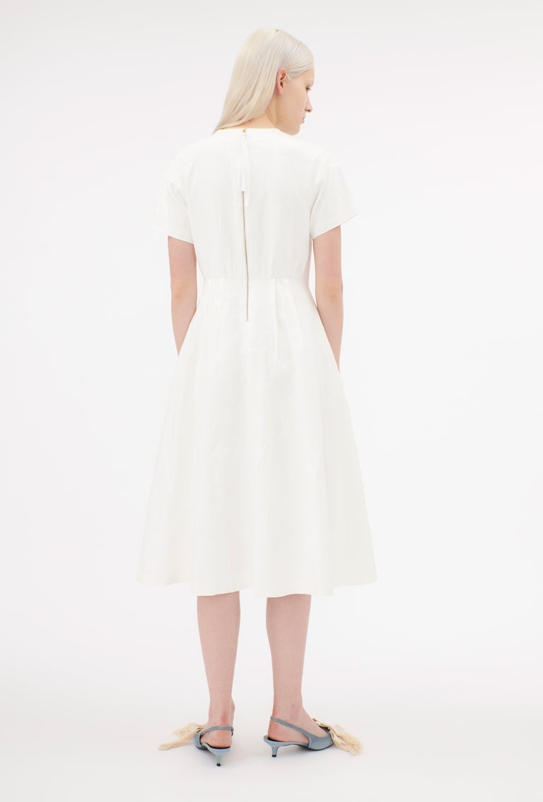 Odeeh Crinkled Duchesse Stonewashed Kleid, Milk Outlet