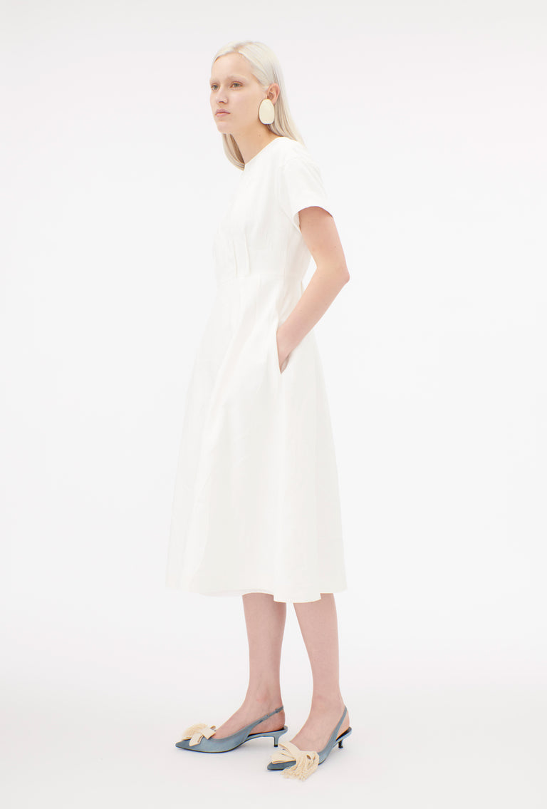 Odeeh Crinkled Duchesse Stonewashed Kleid, Milk Outlet