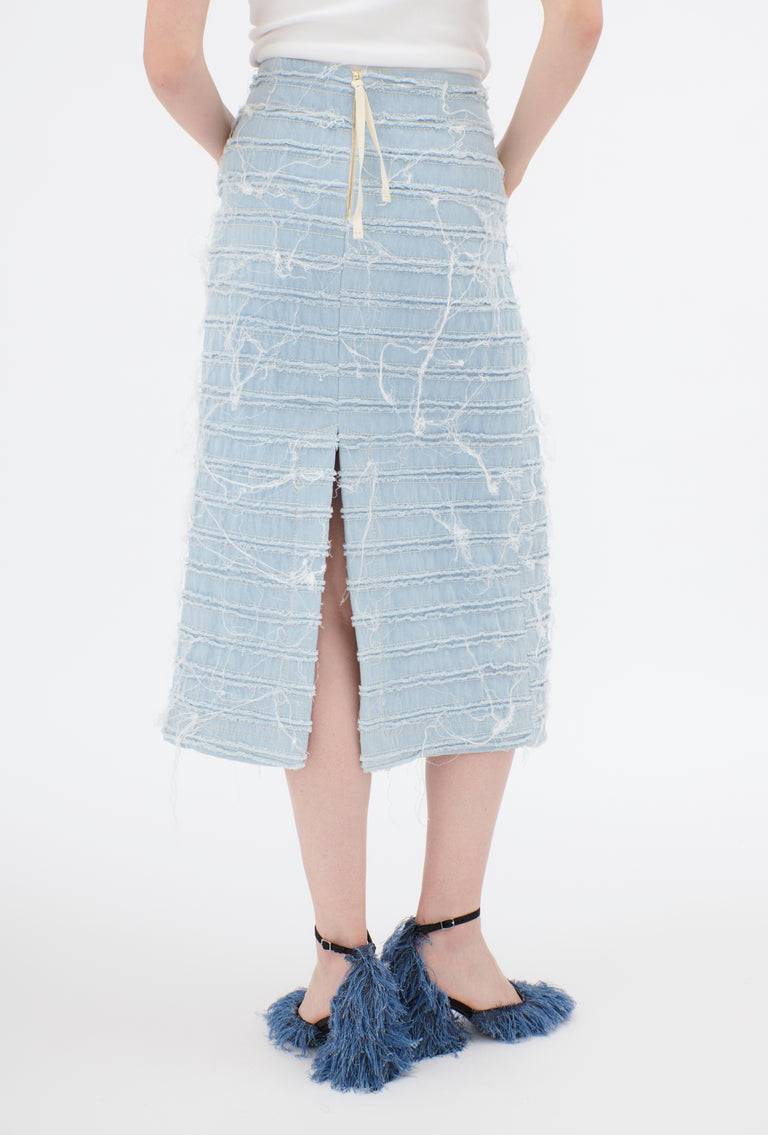 Odeeh Stone Washed Denim Rock, Blue Eyes Verkauf