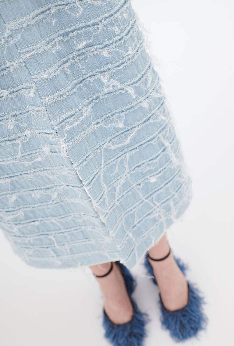 Odeeh Stone Washed Denim Rock, Blue Eyes Verkauf
