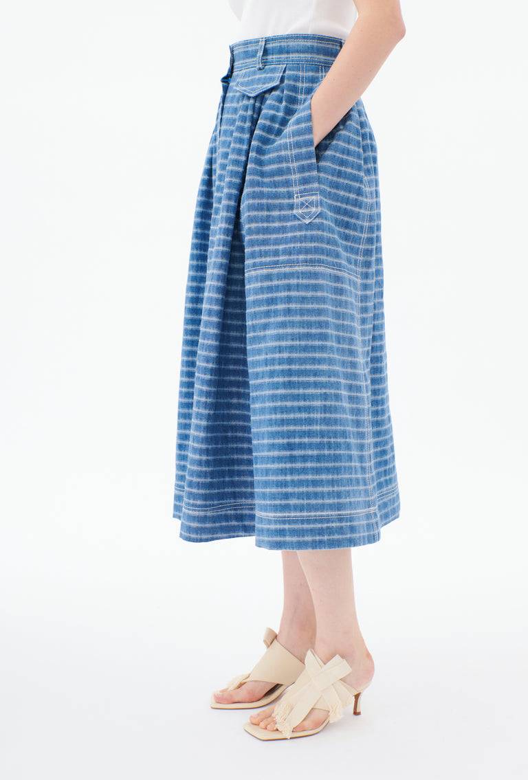 Odeeh Italian Denim Washed Indigo Stripe Rock, Light Indigo Angebote