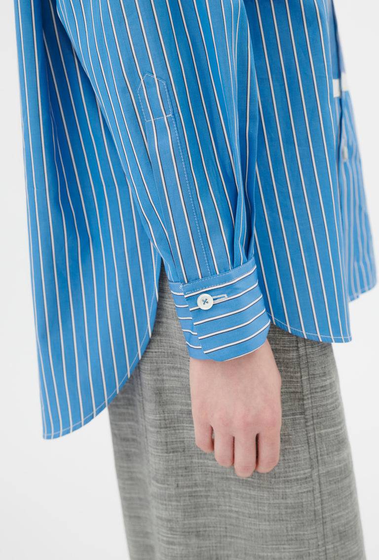 Odeeh Men's Stripe Bluse, Capri Blue Hotsell