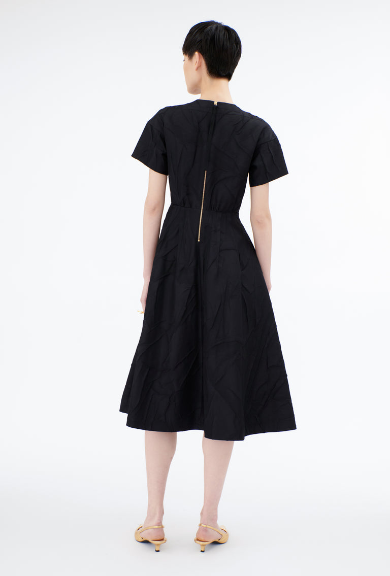 Odeeh Crinkled Duchesse Kleid, Jet Black Outlet
