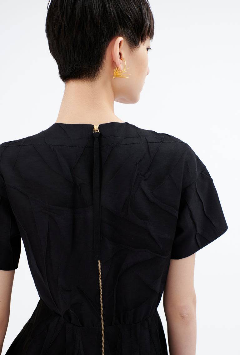 Odeeh Crinkled Duchesse Kleid, Jet Black Outlet