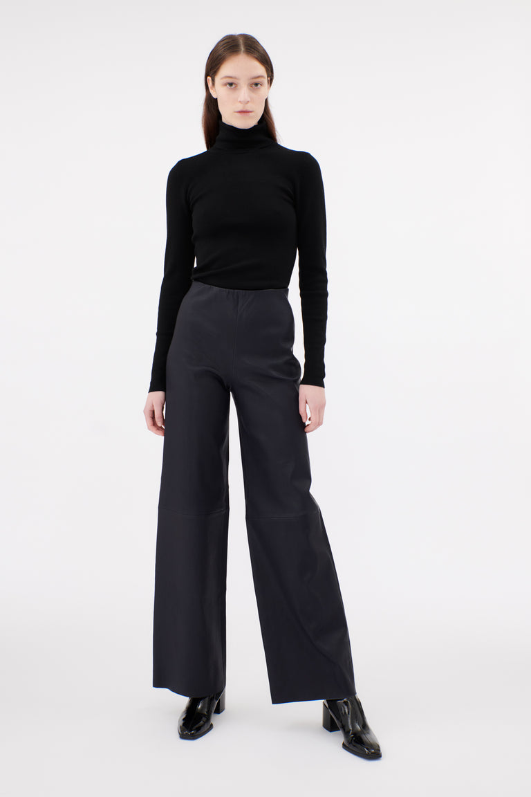 Odeeh Stretch Lamb Nappa Hose, Blackblue Verkauf