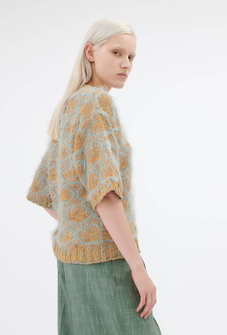 Odeeh Hairy Moulinè Pullover, French Green im Angebot
