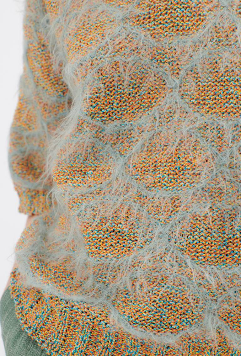 Odeeh Hairy Moulinè Pullover, French Green im Angebot