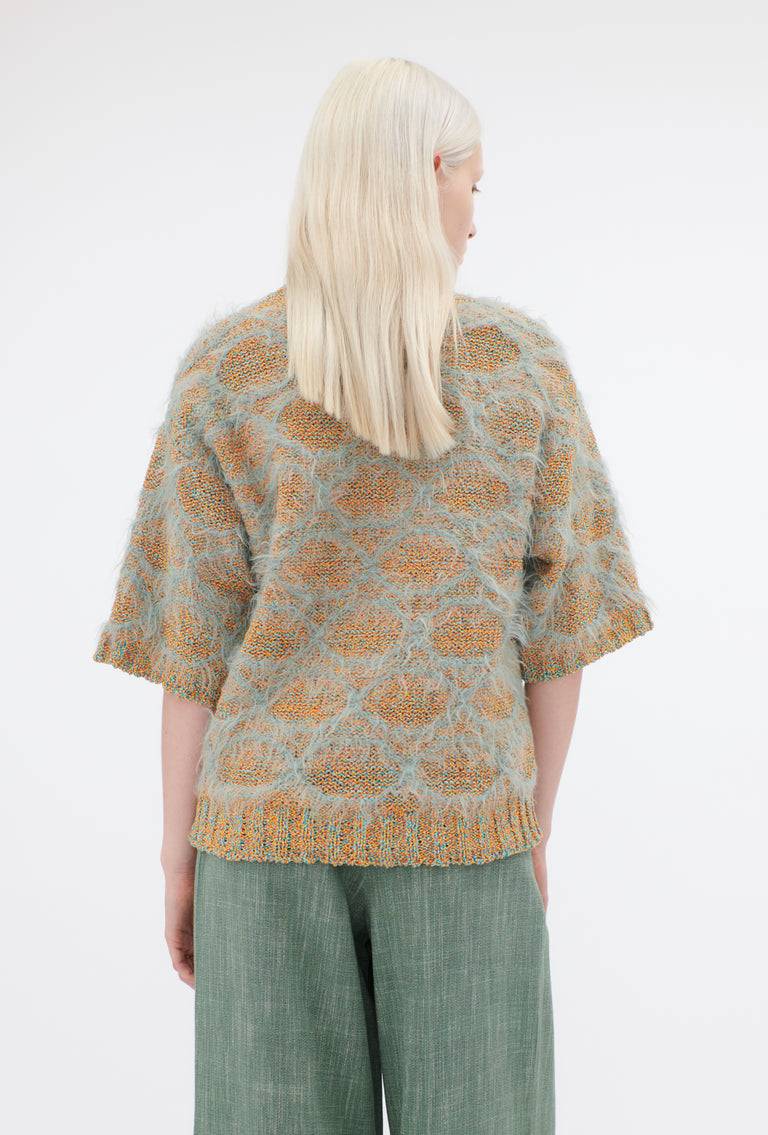 Odeeh Hairy Moulinè Pullover, French Green im Angebot