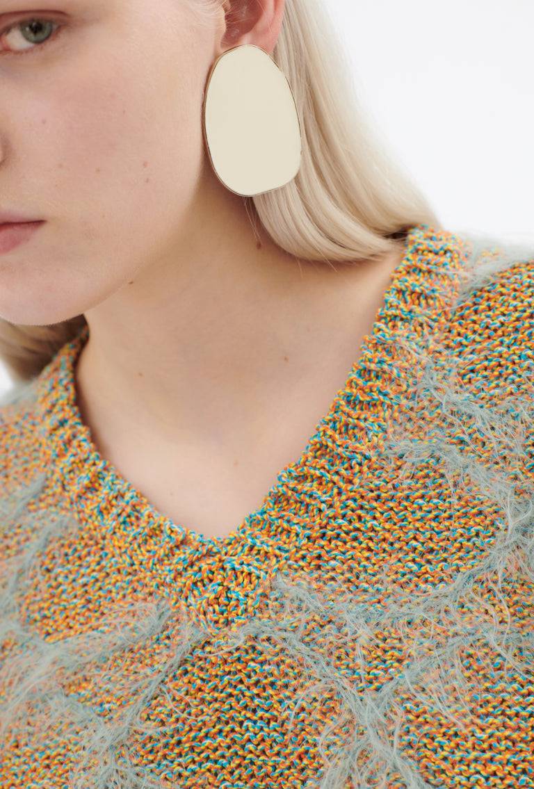 Odeeh Hairy Moulinè Pullover, French Green im Angebot
