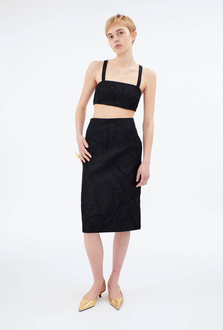 Odeeh Crinkled Duchesse Rock, Jet Black Preisnachlass