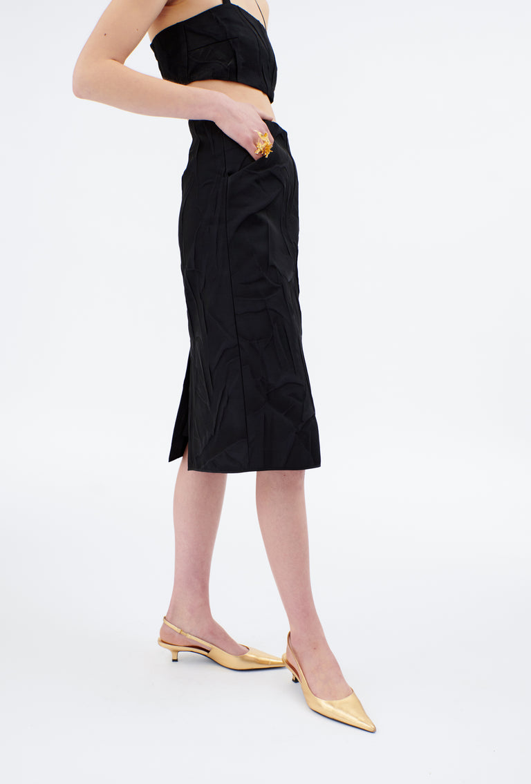 Odeeh Crinkled Duchesse Rock, Jet Black Preisnachlass