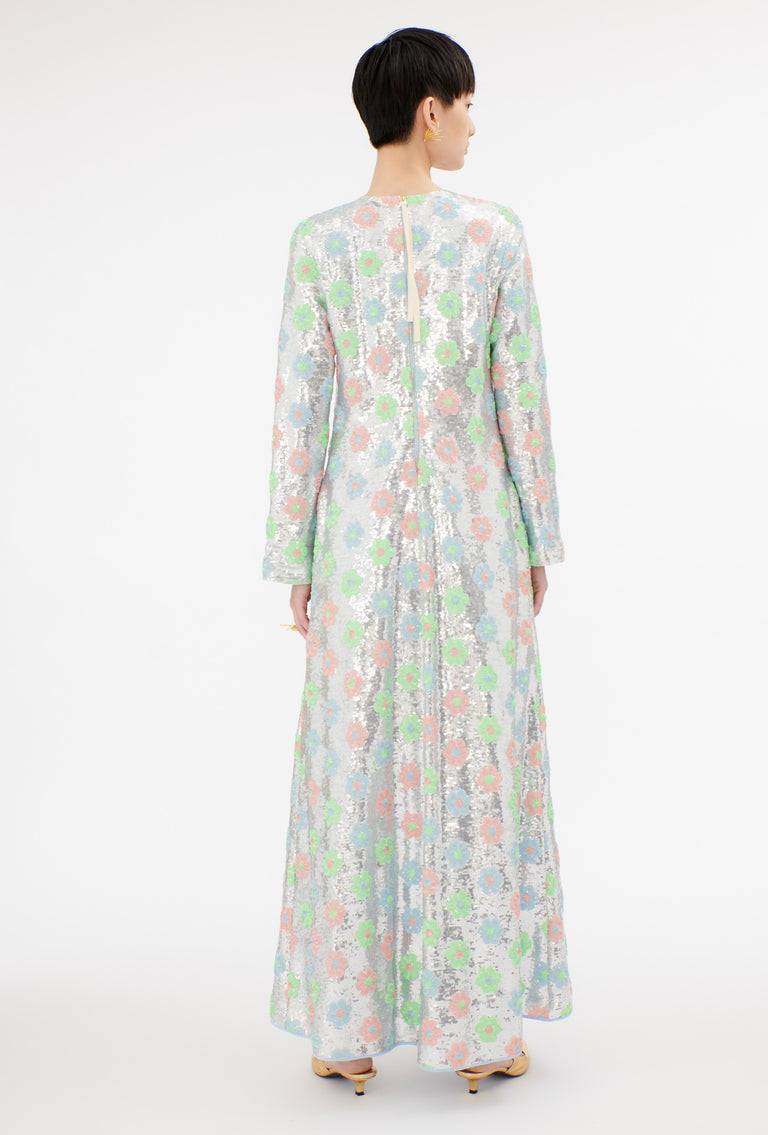 Odeeh Sequins Daisies Kleid, Silver Verkauf