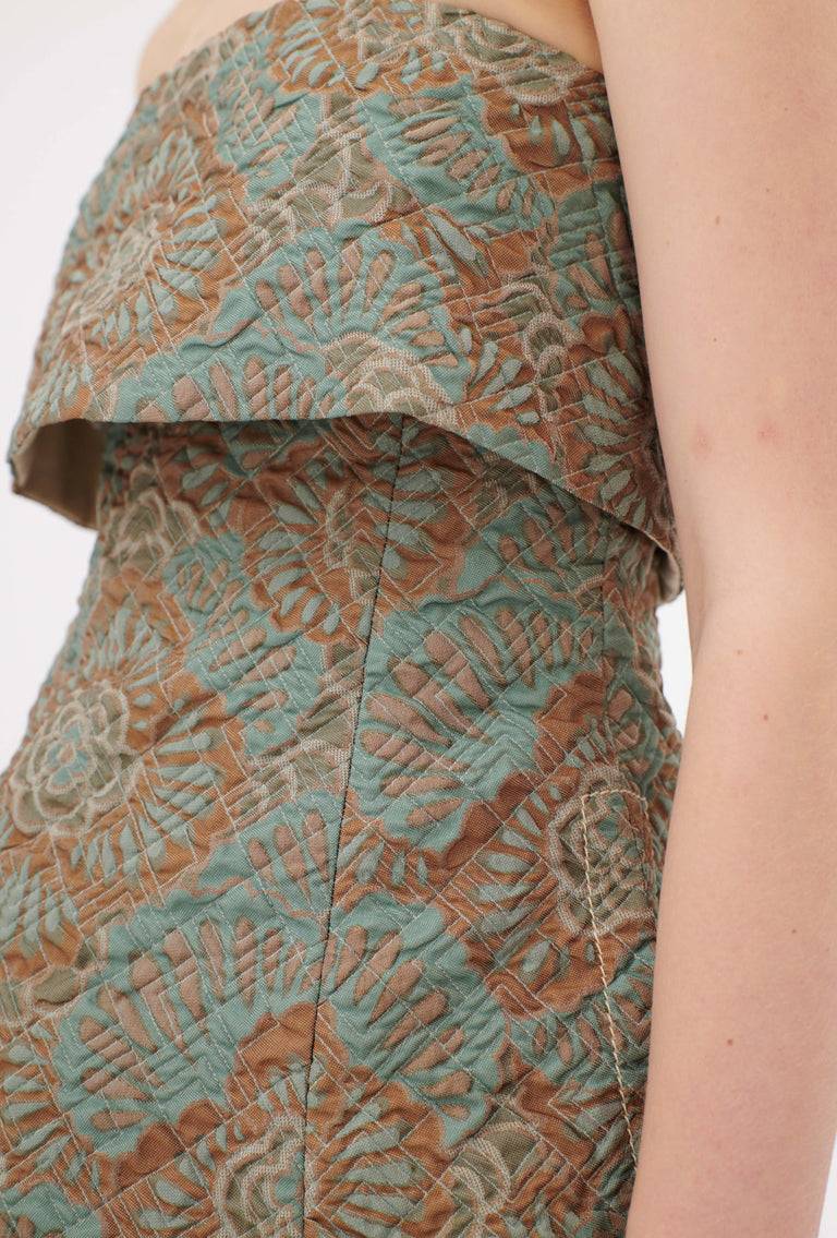 Odeeh Flower Camouflage Matelassé Top, Sea Green im Angebot