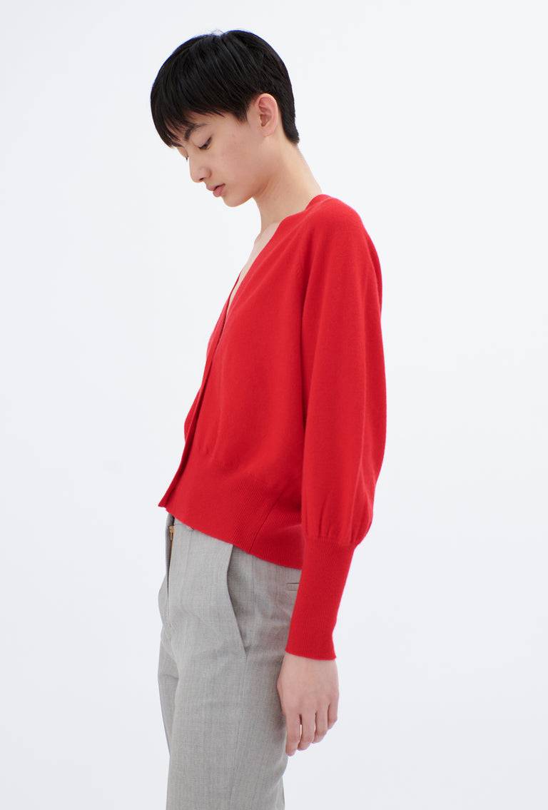 Odeeh Light Cashmere Knit Cardigan, True Red Fabrikverkauf