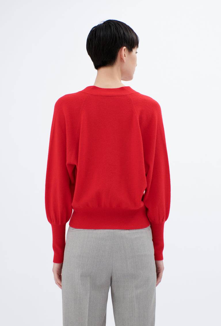 Odeeh Light Cashmere Knit Cardigan, True Red Fabrikverkauf