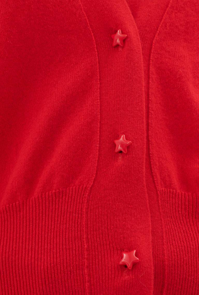 Odeeh Light Cashmere Knit Cardigan, True Red Fabrikverkauf