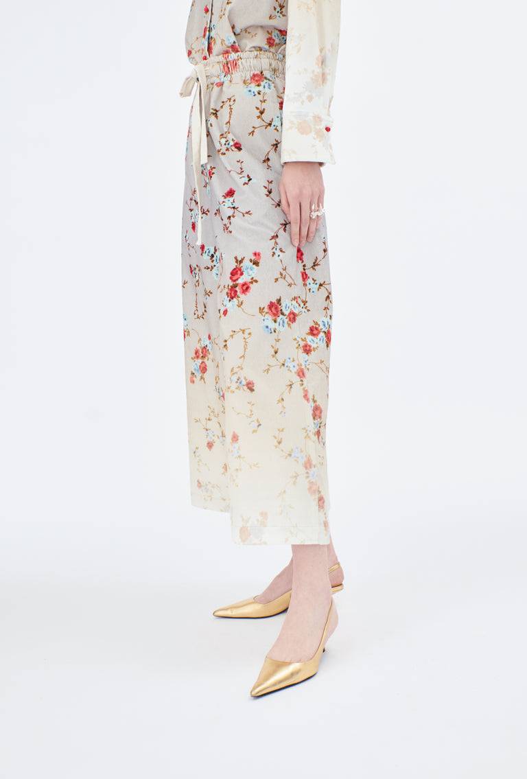 Odeeh Mini Bouquets Stamped Corduroy Degradé Hose, Aqua Blitzverkäufe