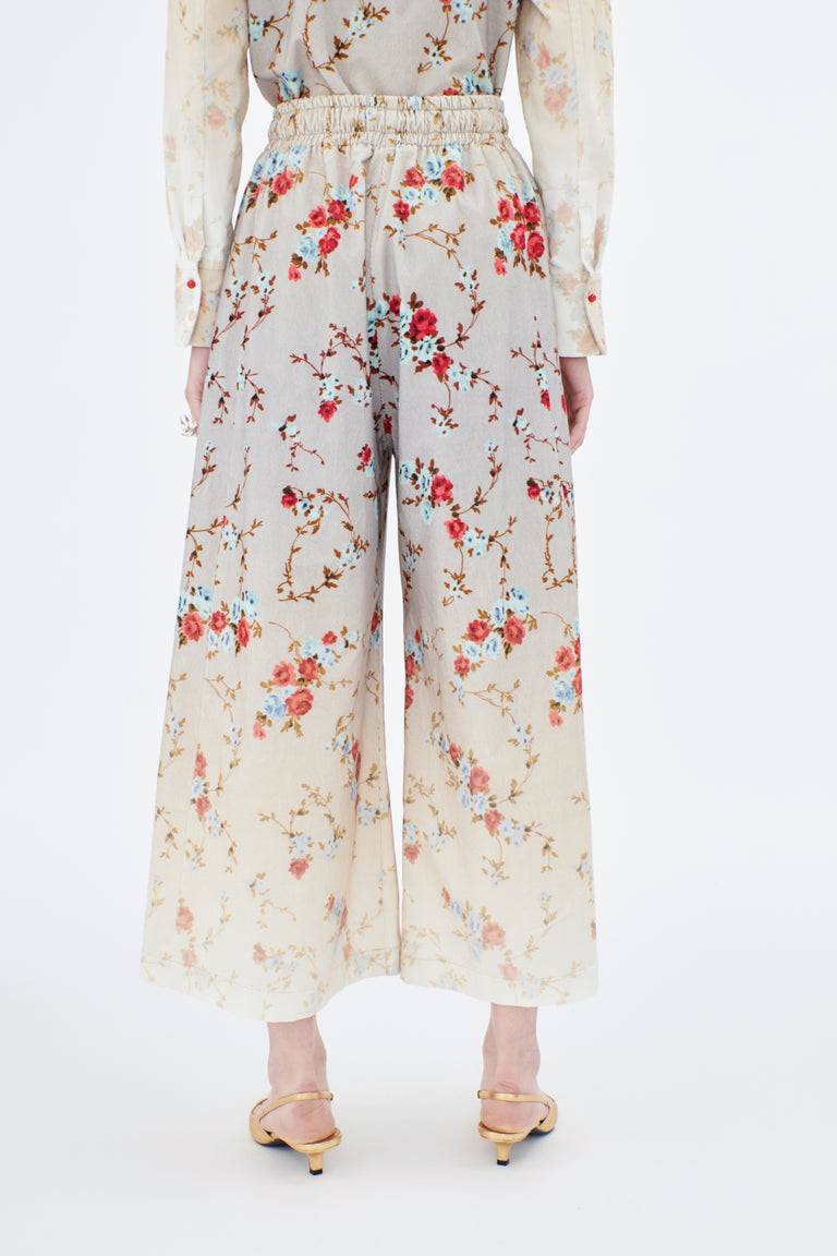 Odeeh Mini Bouquets Stamped Corduroy Degradé Hose, Aqua Blitzverkäufe