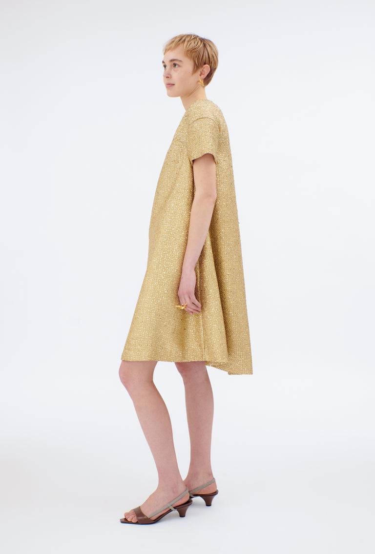 Odeeh Gold Brocade Kleid, Gold Auslauf