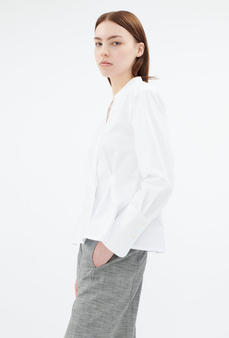 Odeeh Cotton Popeline Bluse, White Hotsell