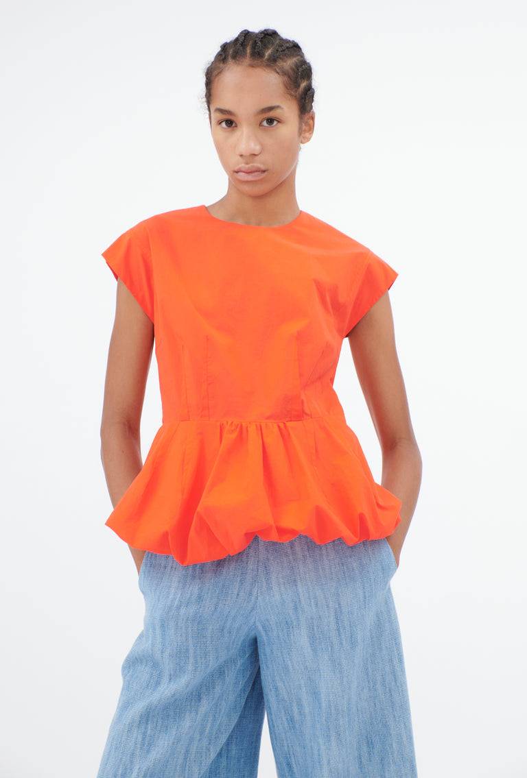Odeeh Cotton Popeline Bluse, Glowing Orange Auslauf