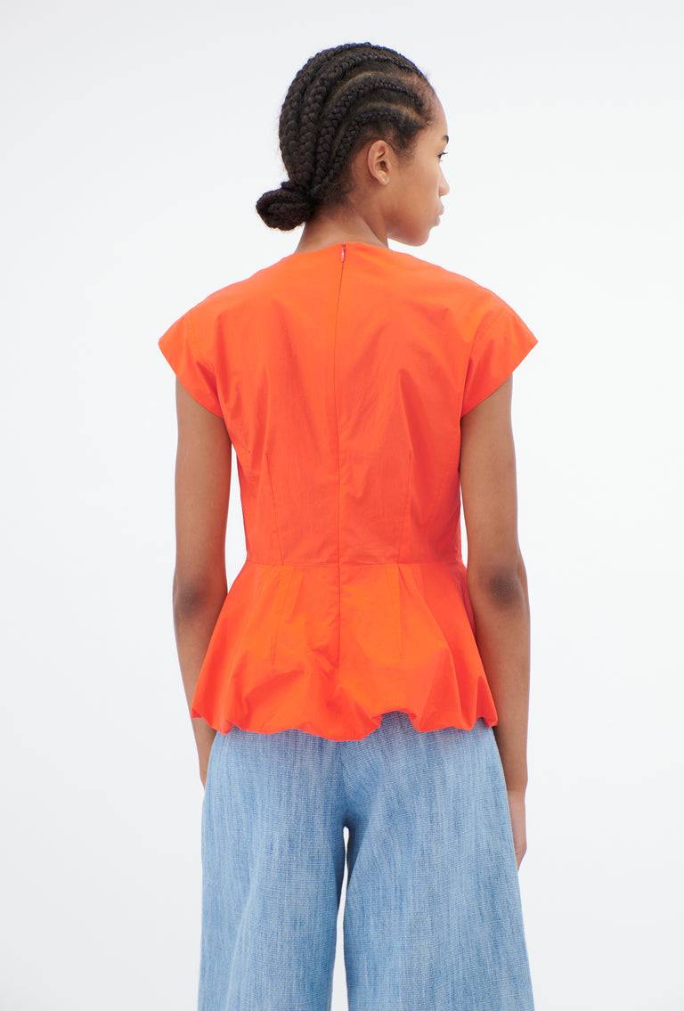 Odeeh Cotton Popeline Bluse, Glowing Orange Auslauf