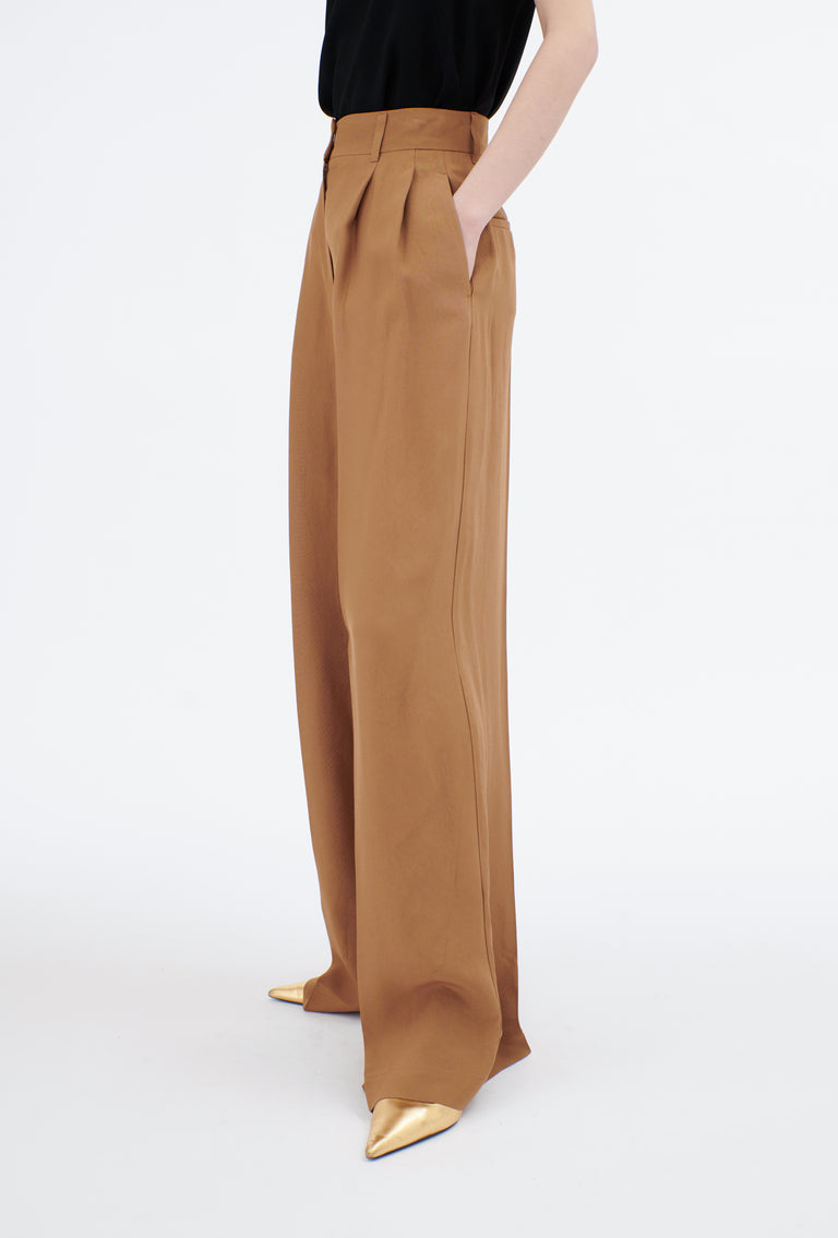 Odeeh Crisp Viscose Hose, Caramel im Angebot