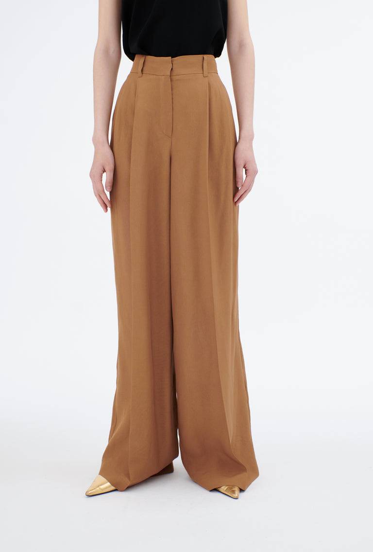 Odeeh Crisp Viscose Hose, Caramel im Angebot