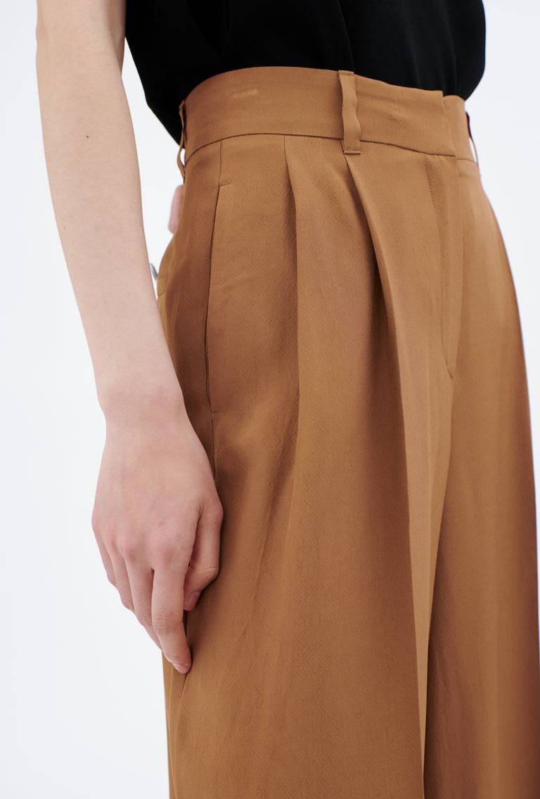 Odeeh Crisp Viscose Hose, Caramel im Angebot