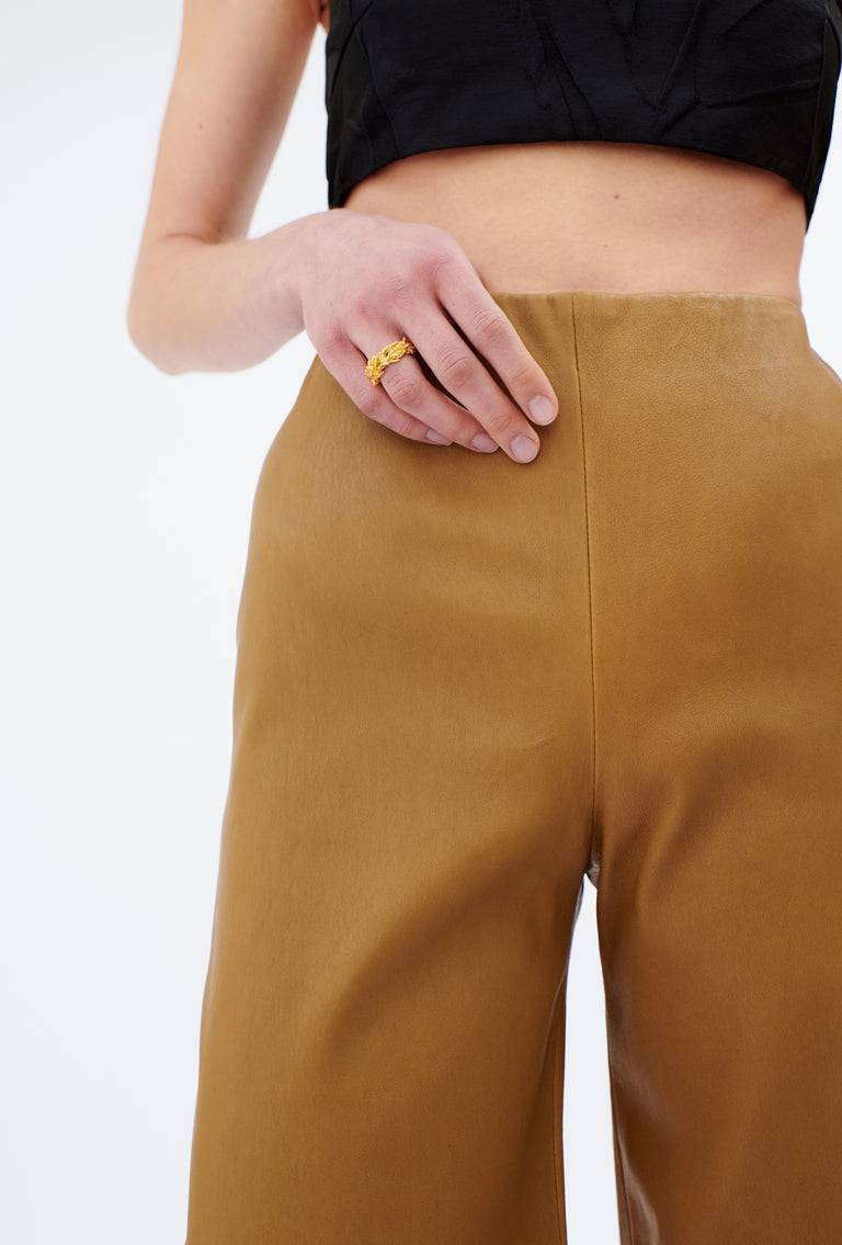 Odeeh Stretch Lamb Nappa Hose, Tiger's Eye Schlussverkauf