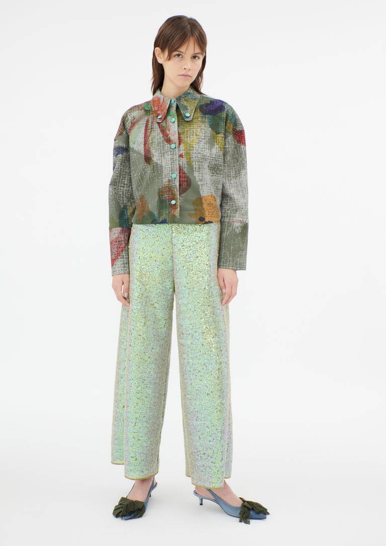Odeeh Hazy Sequins Hose, Mermaid green Verkauf