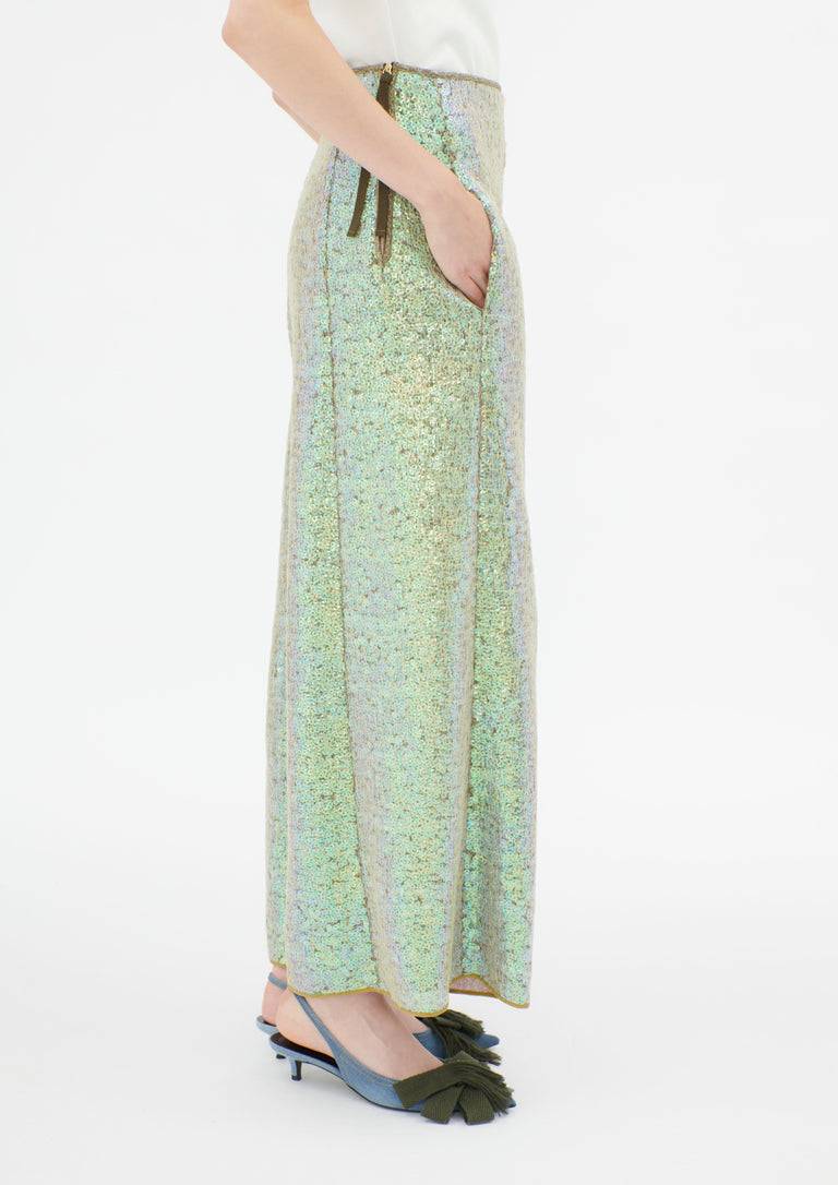 Odeeh Hazy Sequins Hose, Mermaid green Verkauf