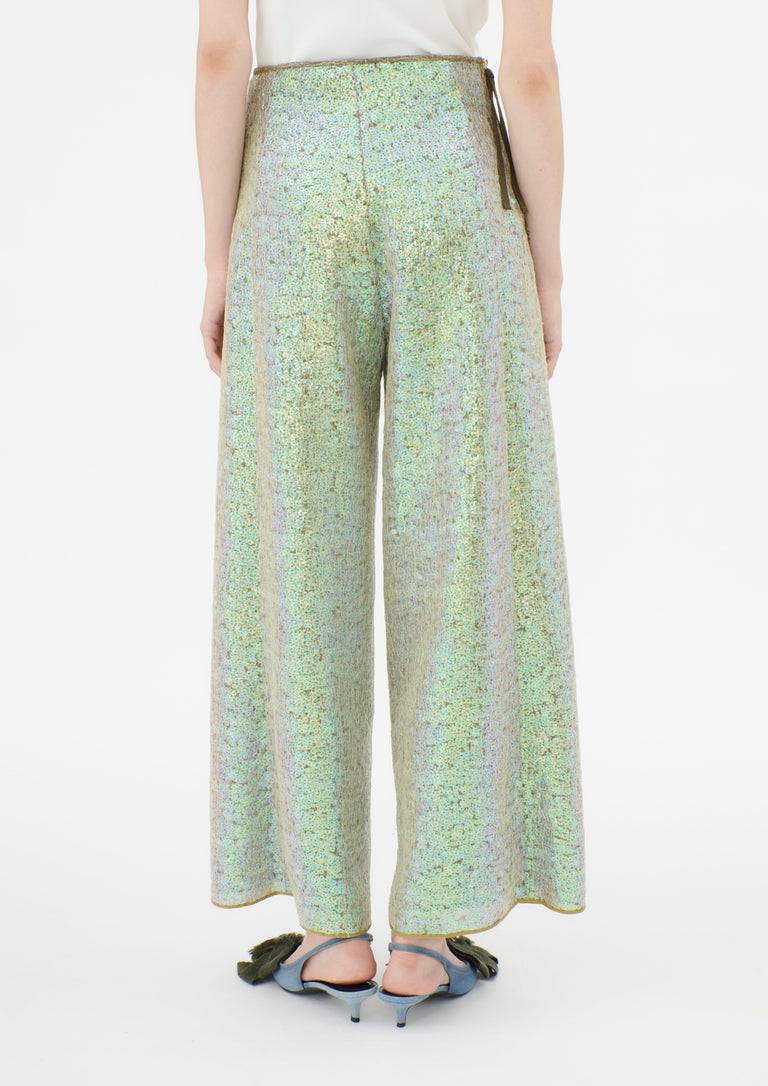 Odeeh Hazy Sequins Hose, Mermaid green Verkauf