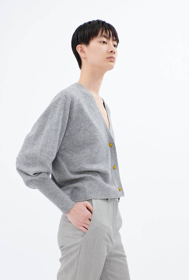 Odeeh Light Cashmere Knit Cardigan, Heather Grey Auslauf