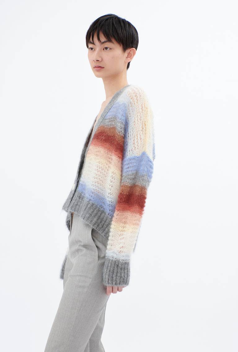 Odeeh Light Weight Mohair Mix Sunset Stripe Cardigan, Multicolor Angebote