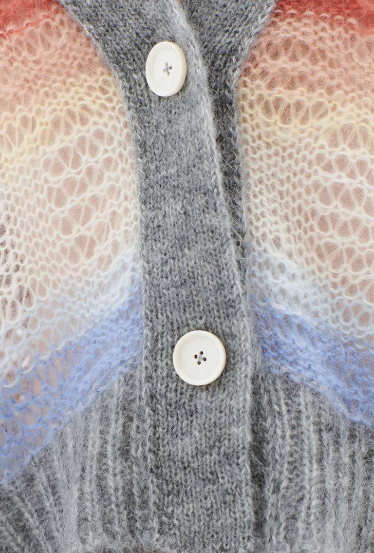 Odeeh Light Weight Mohair Mix Sunset Stripe Cardigan, Multicolor Angebote