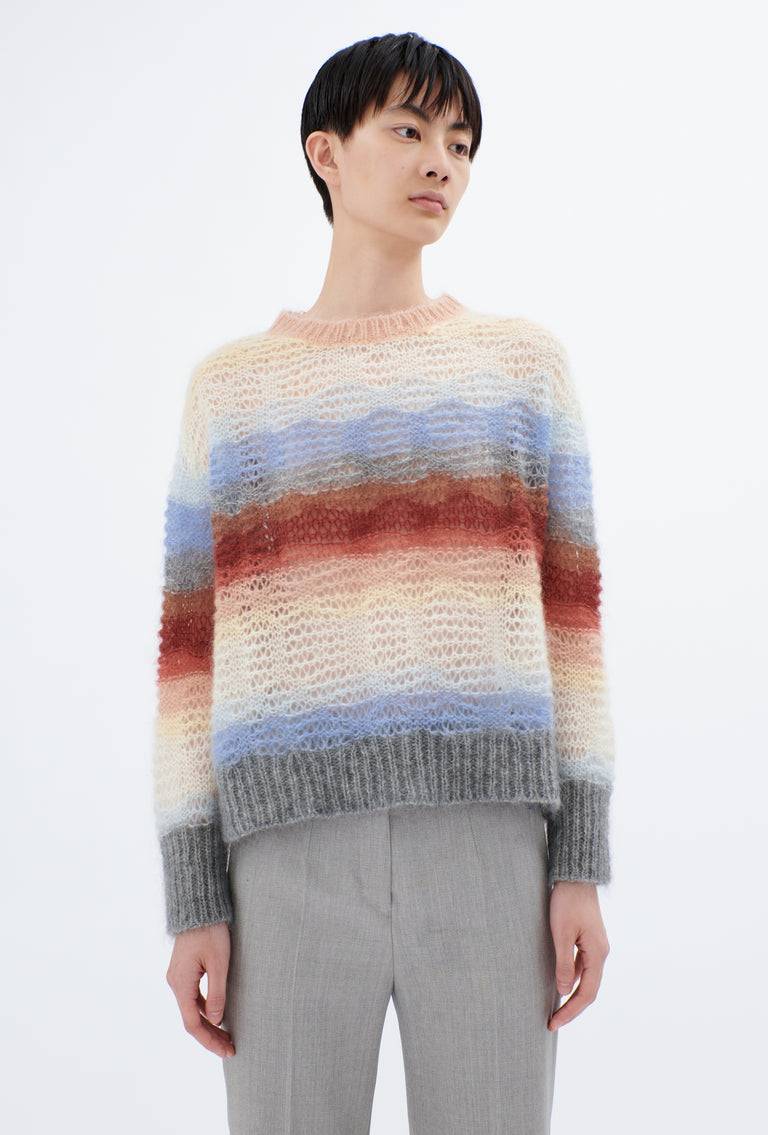 Odeeh Light Weight Mohair Mix Sunset Stripe Pullover, Multicolor Hotsell
