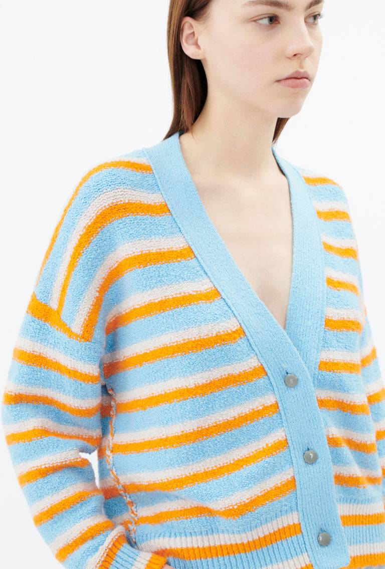 Odeeh Lido Stripe Cardigan, Himmelblau Online