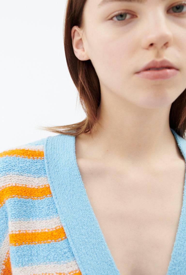 Odeeh Lido Stripe Cardigan, Himmelblau Online