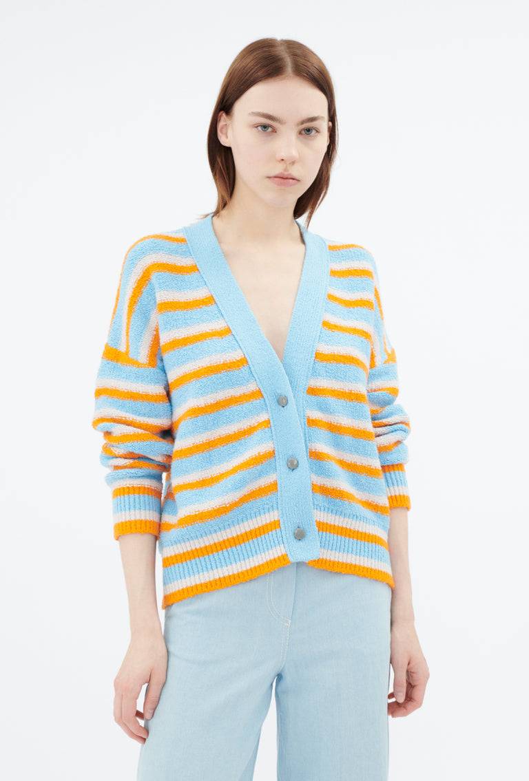 Odeeh Lido Stripe Cardigan, Himmelblau Online
