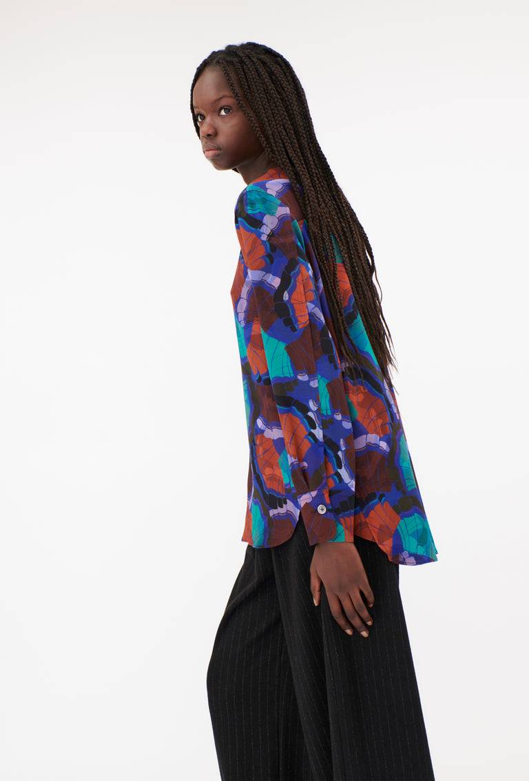 Odeeh Fans Bluse, Peacock im Angebot
