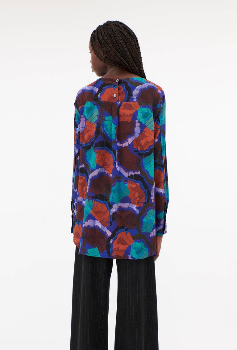 Odeeh Fans Bluse, Peacock im Angebot
