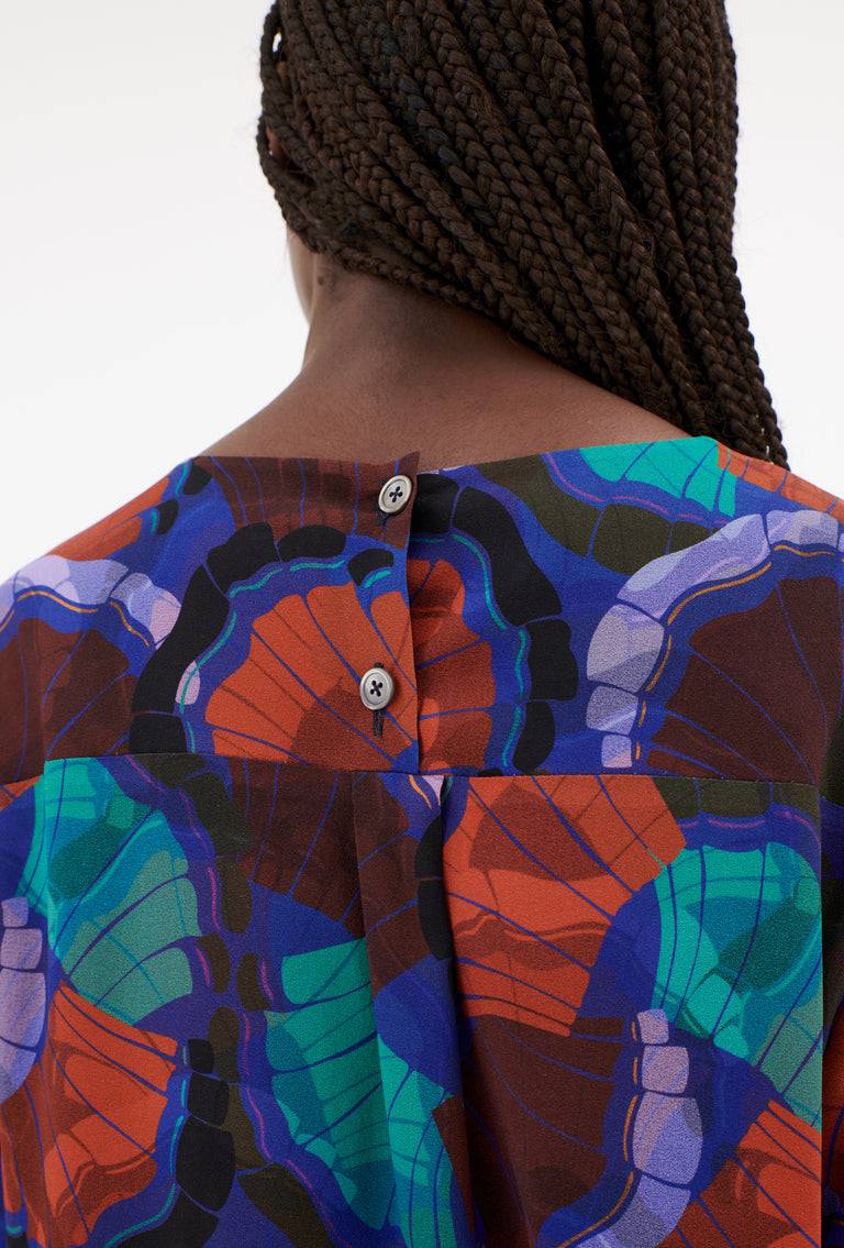 Odeeh Fans Bluse, Peacock im Angebot