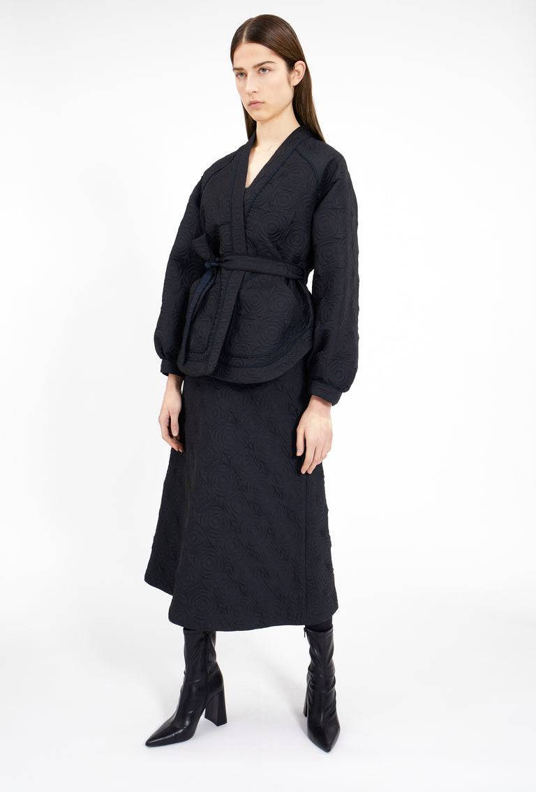 Odeeh Geometric Matelassé Padded Jacke, Midnight Outlet