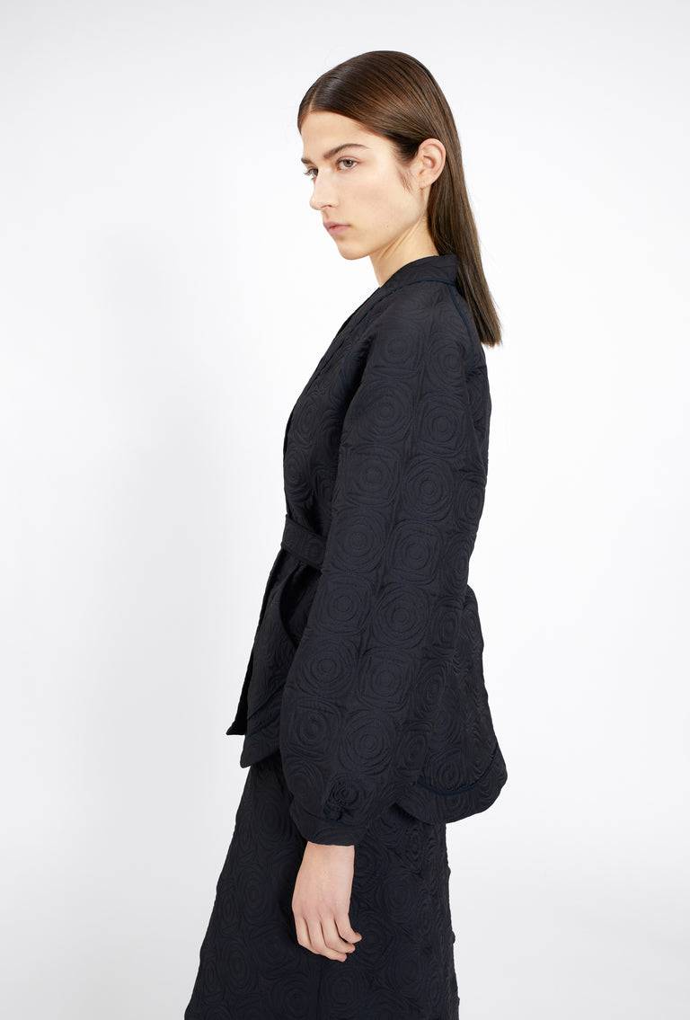 Odeeh Geometric Matelassé Padded Jacke, Midnight Outlet