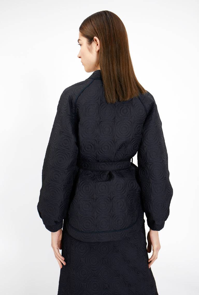 Odeeh Geometric Matelassé Padded Jacke, Midnight Outlet